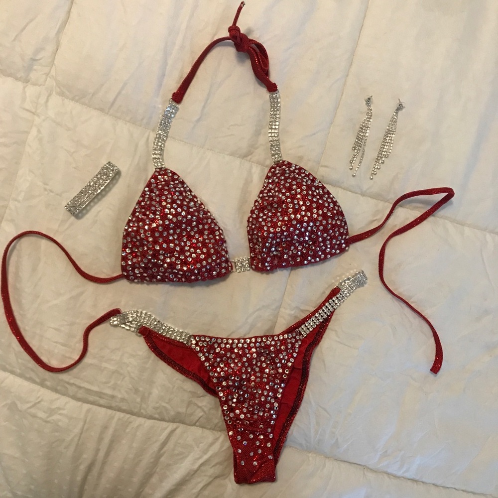 Red Full Bikini Competition Suit - image 2